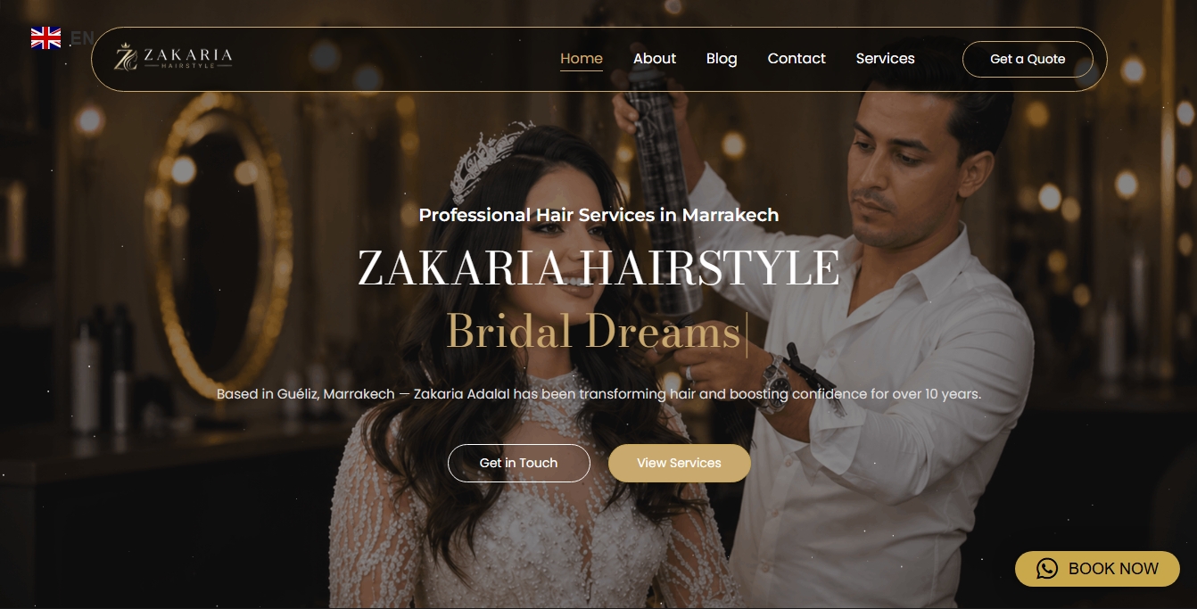 Zakaria Hair Style website screenshot