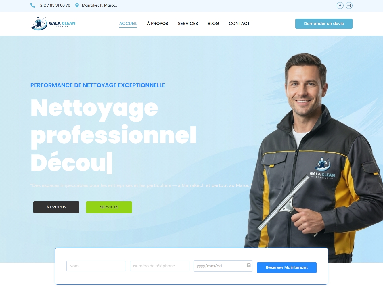 Gala Clean Service website screenshot